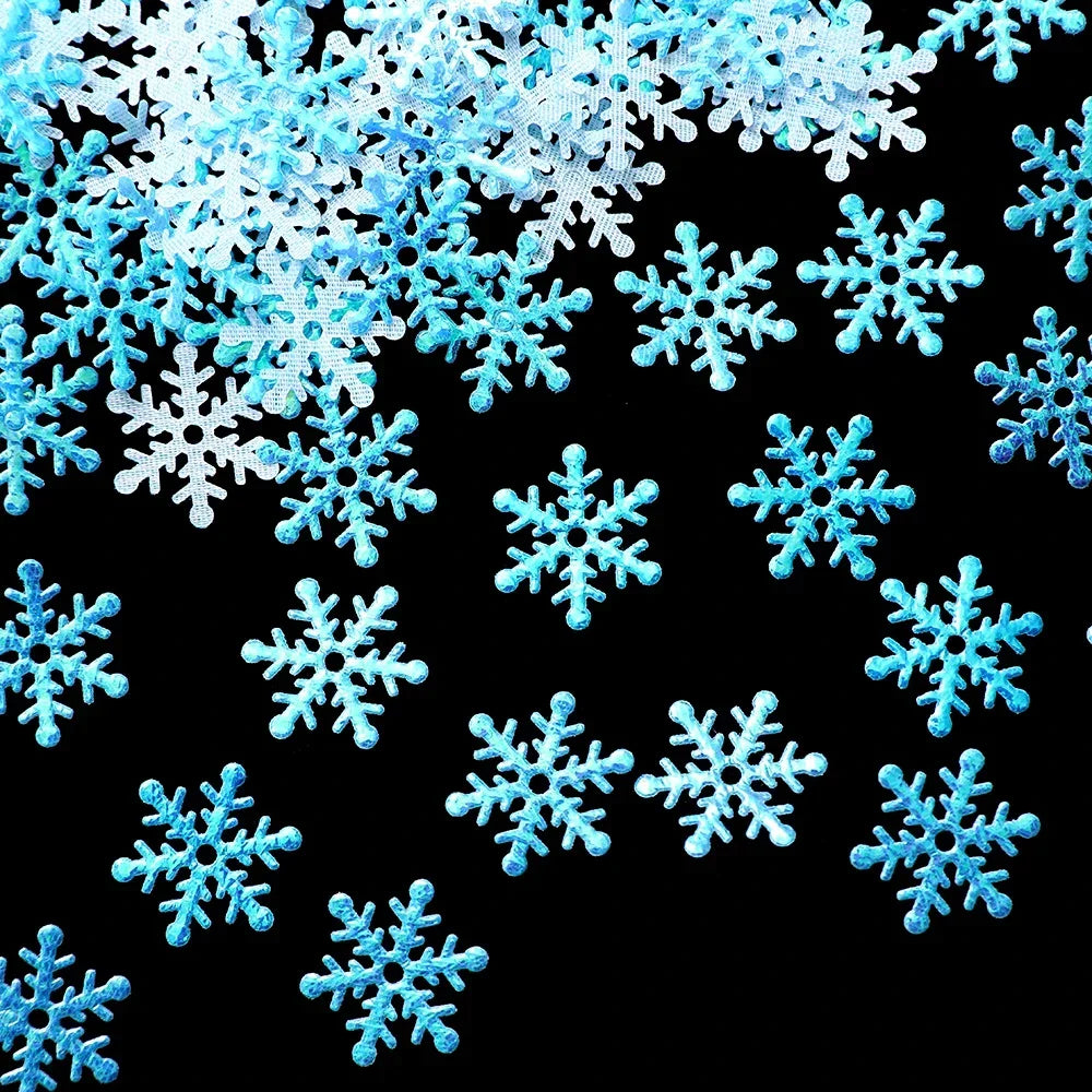 300pcs 2cm Christmas Snowflakes Confetti Xmas Tree Ornaments Christmas Decorations for Home Winter Party Cake Decor Supplies Econic Blanks