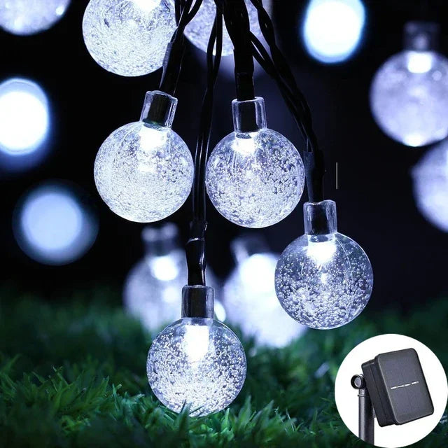 2024 New Solar Crystal Globe LED String Lights LED Solar Outdoor Light IP65 Fairy Light Christmas Garland for Garden Party Decor Econic Blanks