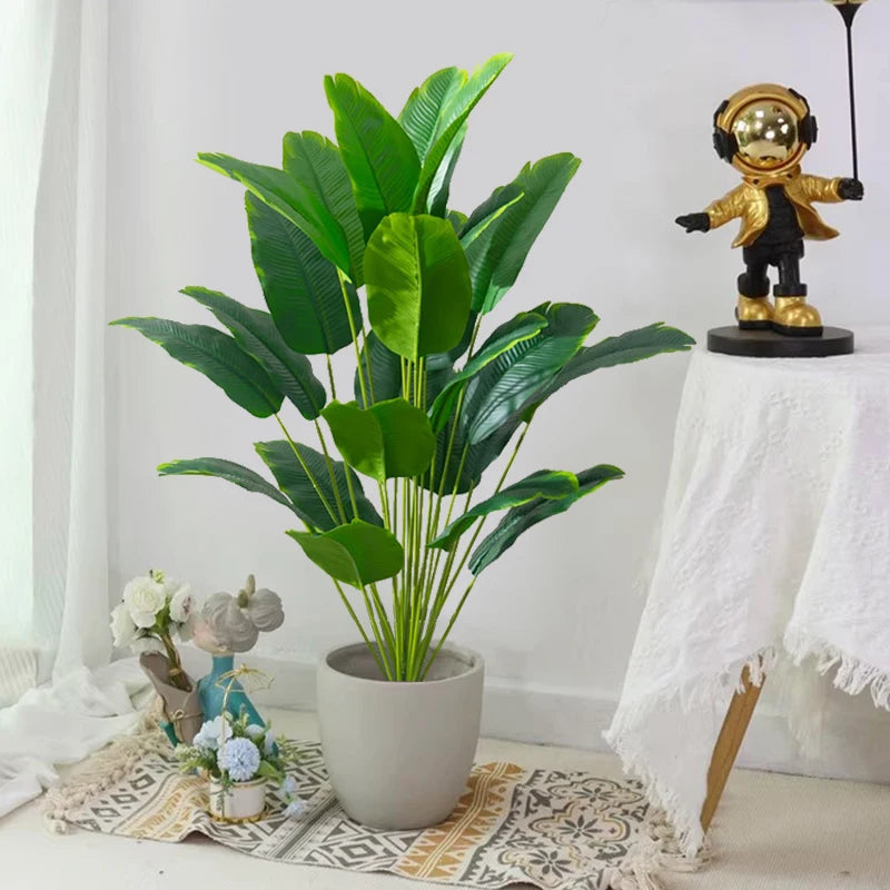 1pc Artificial Plants Large Tropical Palm Tree Fake Banana Plants Leaves Real Touch Plastic Monstera For Home Garden Party Decor Econic Blanks