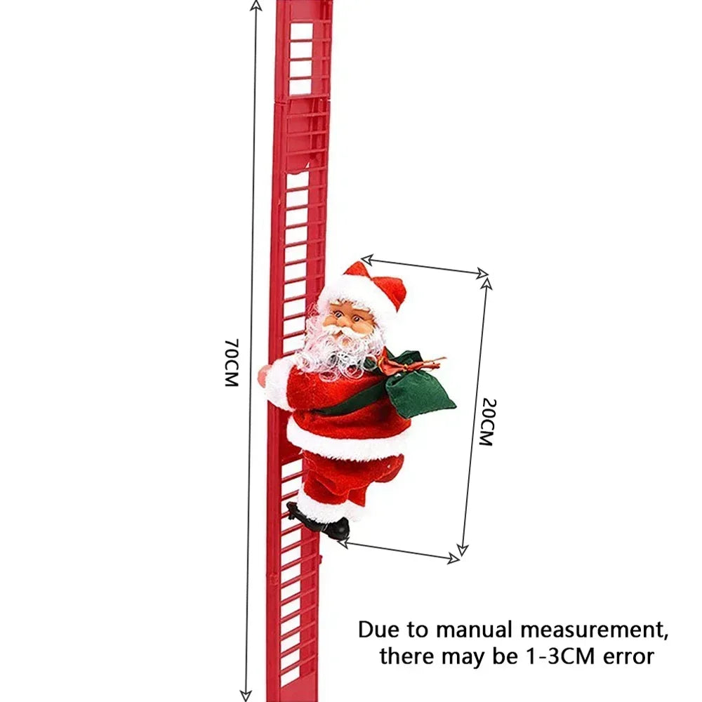 Electric Climbing Ladder Santa Claus Music Doll Christmas Ornament Decoration for Home Christmas Tree Hanging Decor NewYear Gift Econic Blanks
