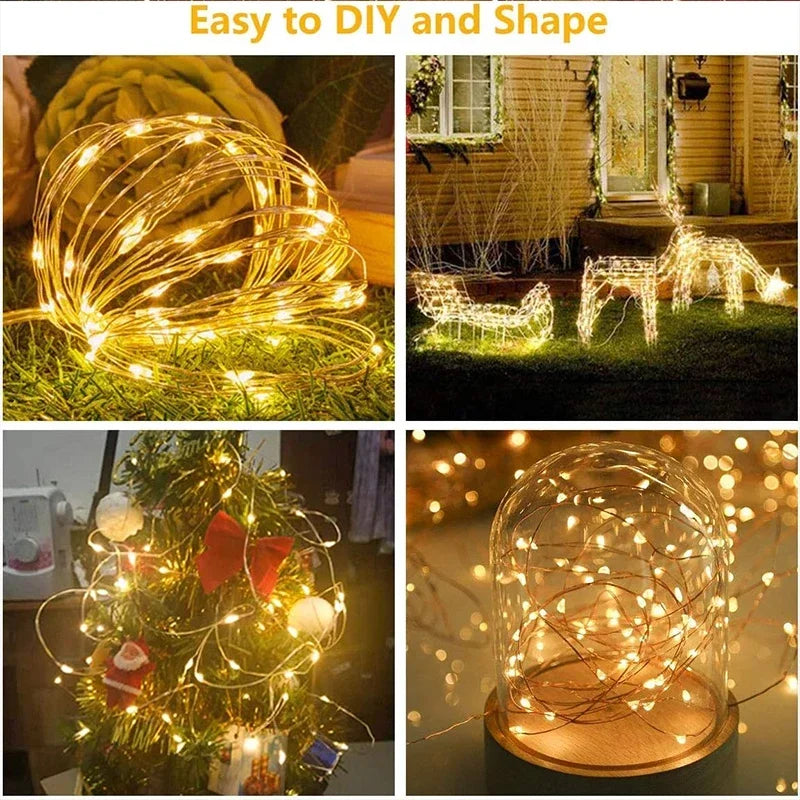 3M LED Curtain String Lights Fairy Decoration USB Holiday Garland Lamp 8 Mode For Home Garden Christmas Party New Year Wedding Econic Blanks