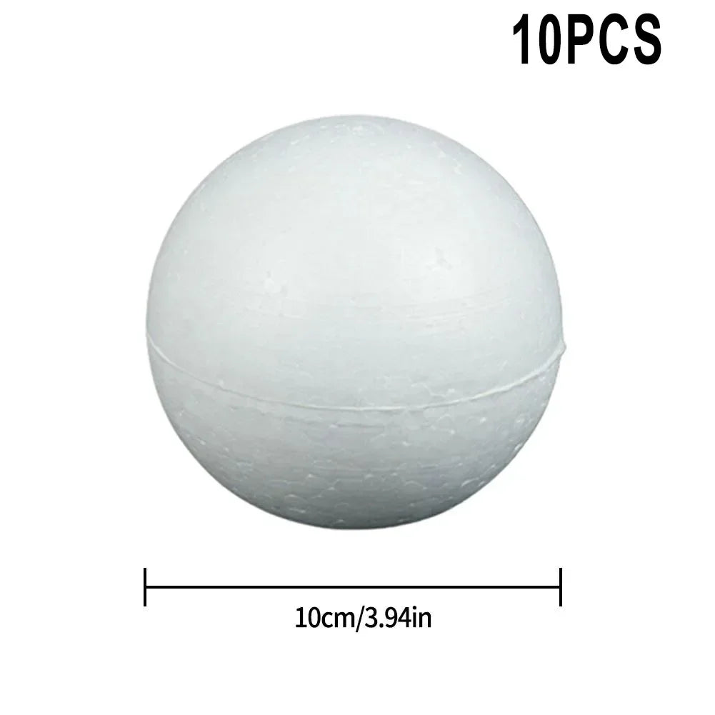 10pcs Solid Foam Balls 50mm–100mm – Polystyrene Round DIY Accessories for Crafts, Party & Christmas Decorations Econic Blanks