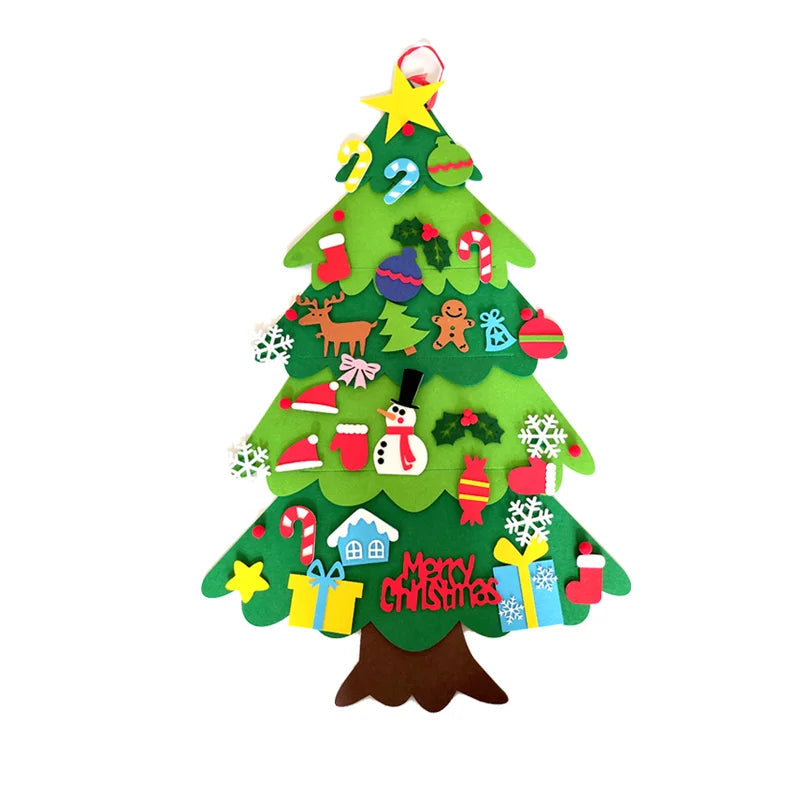 DIY Felt Christmas Tree Christmas Decoration for Home Navidad 2022 New Year Christmas Ornaments Santa Claus Xmas Kids Gifts Econic Blanks