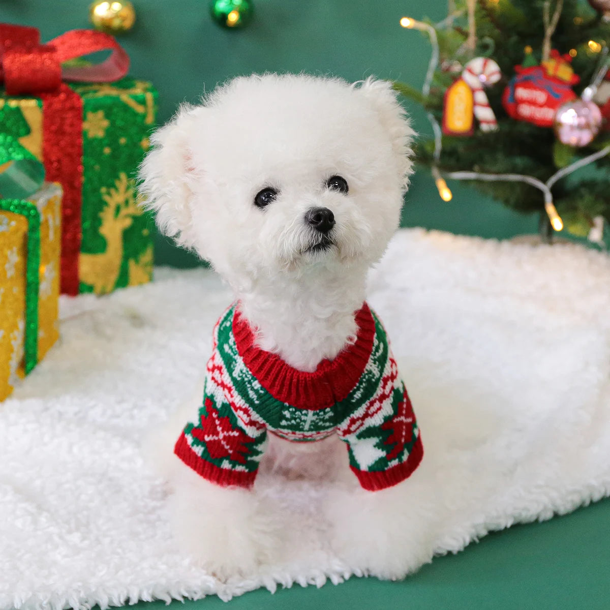 Pet Cute Christmas Rudolph Elk Sweater Dog Autumn and Winter Warm Thread Clothes Happy Cat Wear Clothes Econic Blanks