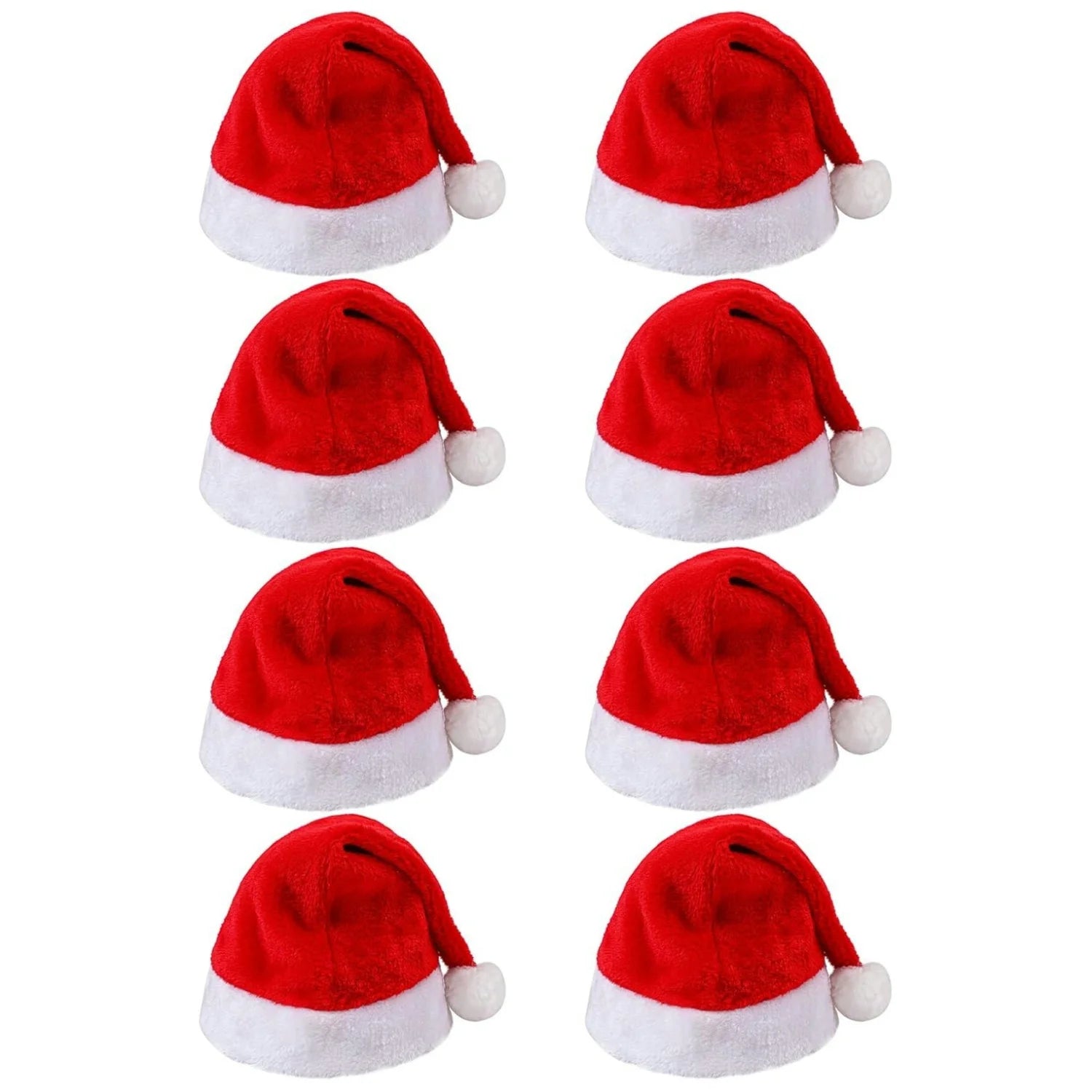 Fluffy Red Santa Hats Set with Plush Brim and Liner for Adults Men Women - Christmas, New Year Party Supplies & Gifts Econic Blanks
