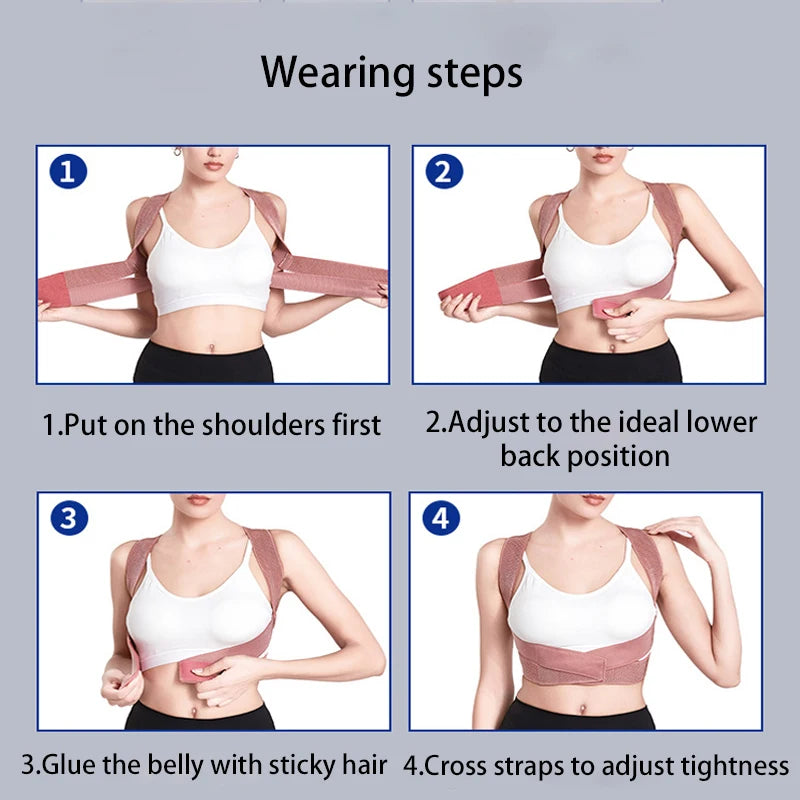 Hunchback Corrector for Adults,invisible Posture Correction With Straps, Bent Waist, Chest and Neck Forward Tilt Correction Tool Econic Blanks