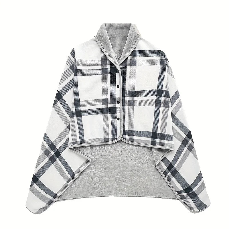1pc Wearable Blankets Shawl Blanket Flannel Lazy Casual Office Blanket Econic Blanks