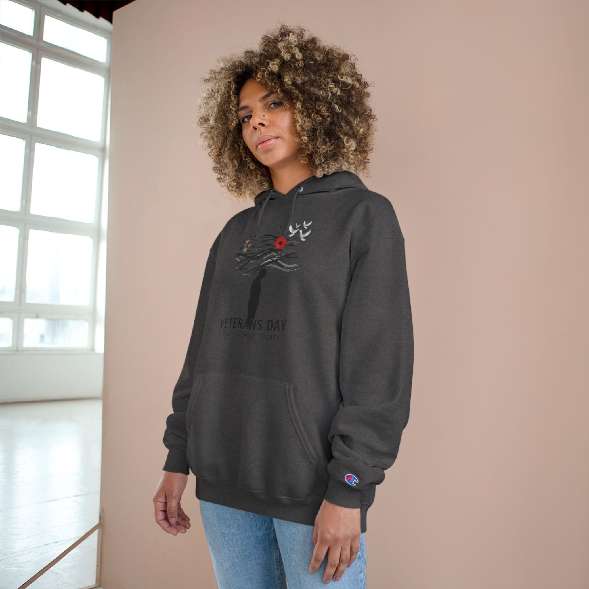 Veterans Day Champion Hoodie, Cozy Hoodie, Gift for Veterans, Memorial Day Apparel, Support Our Troops Printify