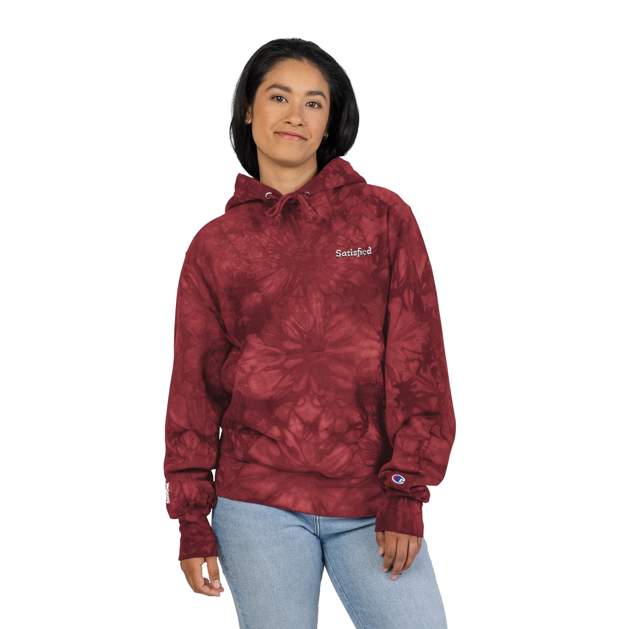 Tie-Dye Champion Hoodie - Cozy and Stylish Unisex Embroidered Sweater Printify