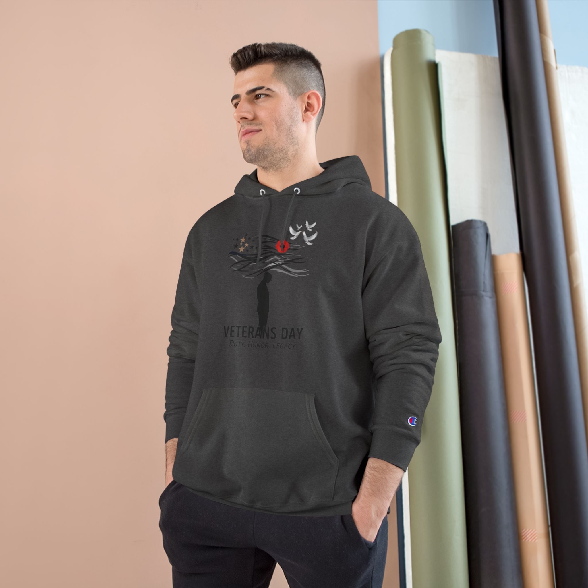 Veterans Day Champion Hoodie, Cozy Hoodie, Gift for Veterans, Memorial Day Apparel, Support Our Troops Printify