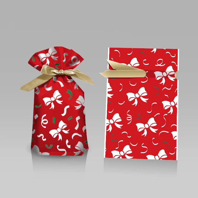 Merry Christmas Candy Bag Santa Gift Bag Snowflake Drawstring Bag Christmas Decorations for Home New Year 2022 Noel Presents Econic Blanks