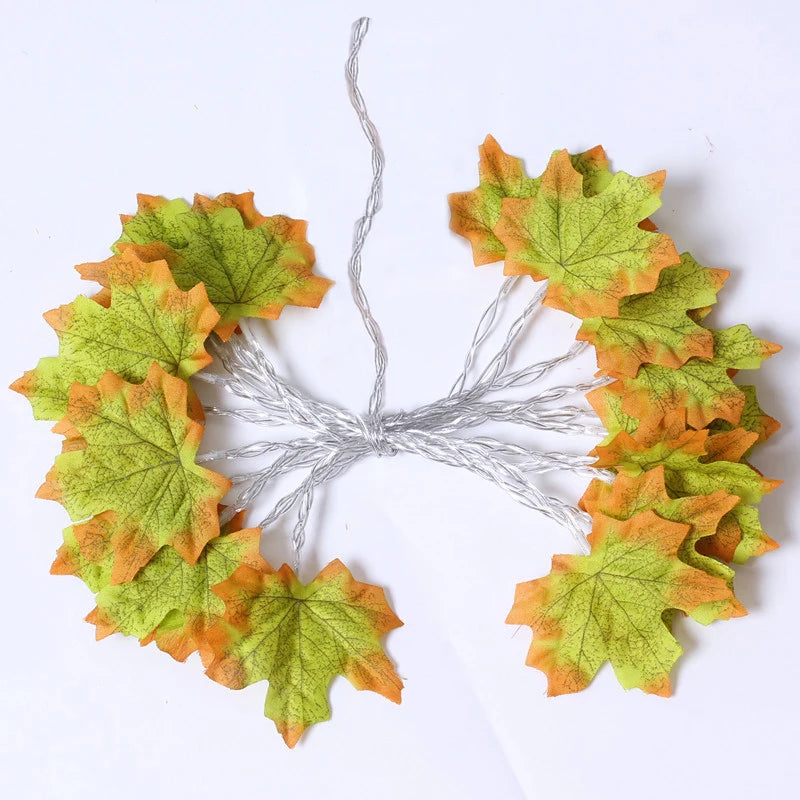 2/3/6M Christmas Decoration Artificial Maple Leaf Leaves LED Light String Lantern Garland Home Party DIY Deco Halloween New Yea Econic Blanks