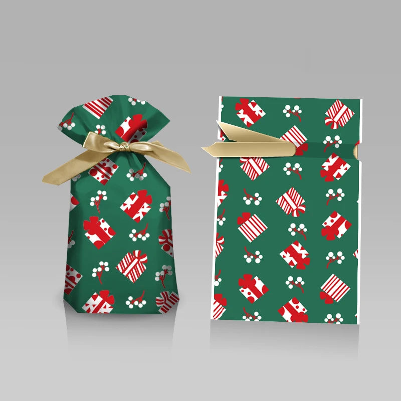 Merry Christmas Candy Bag Santa Gift Bag Snowflake Drawstring Bag Christmas Decorations for Home New Year 2022 Noel Presents Econic Blanks