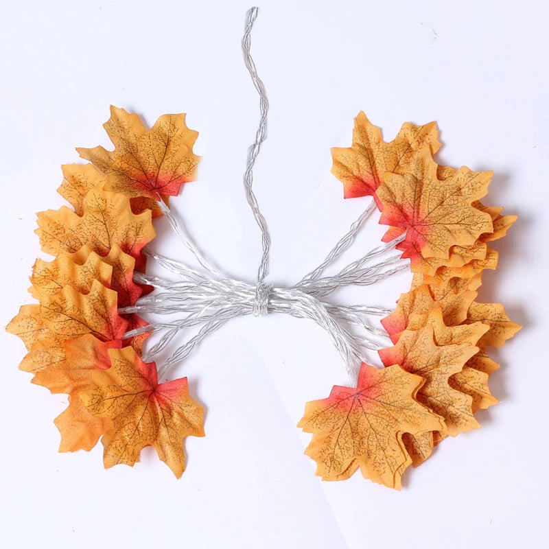 2/3/6M Christmas Decoration Artificial Maple Leaf Leaves LED Light String Lantern Garland Home Party DIY Deco Halloween New Yea Econic Blanks