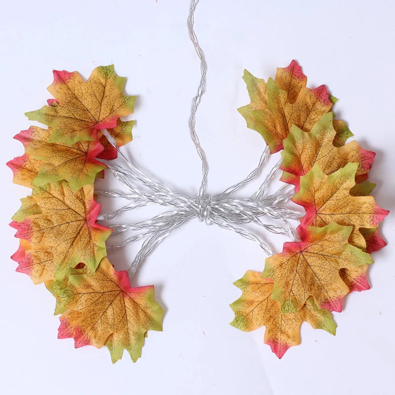 2/3/6M Christmas Decoration Artificial Maple Leaf Leaves LED Light String Lantern Garland Home Party DIY Deco Halloween New Yea Econic Blanks