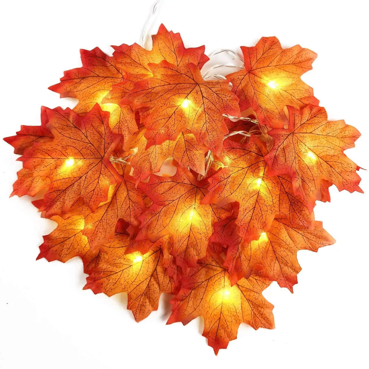 2/3/6M Christmas Decoration Artificial Maple Leaf Leaves LED Light String Lantern Garland Home Party DIY Deco Halloween New Yea Econic Blanks
