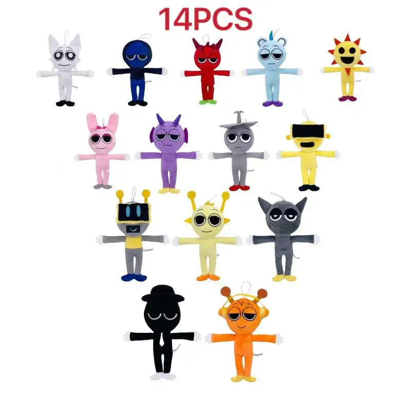 Sprunki Plush Toys Sprunki Plush Doll Sprunki Game Cartoon Pillow Kids Birthday Gifts Stuffed Dolls Christmas Gift Econic Blanks