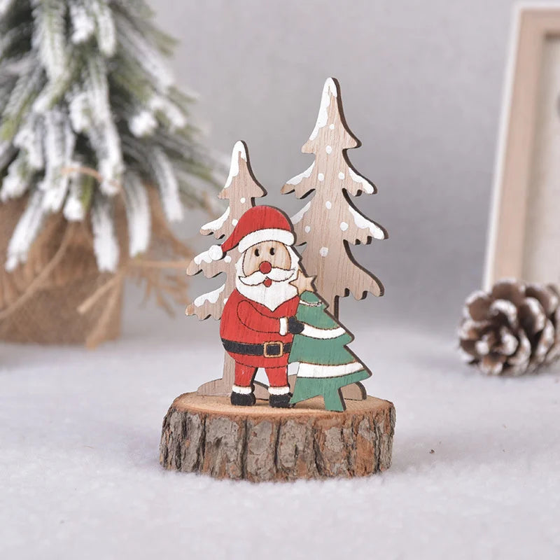 Christmas Tree Children's Handmade DIY Stereo Wooden Christmas Tree Scene Layout Christmas Decorations Ornaments Hot Econic Blanks