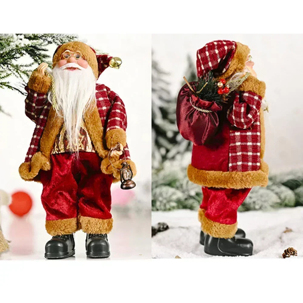 1~4PCS 2025 Christmas Decoration for Home Santa Claus Plush Doll 30cm Navidad Party Decor Xmas Ornaments New Year Gift Econic Blanks