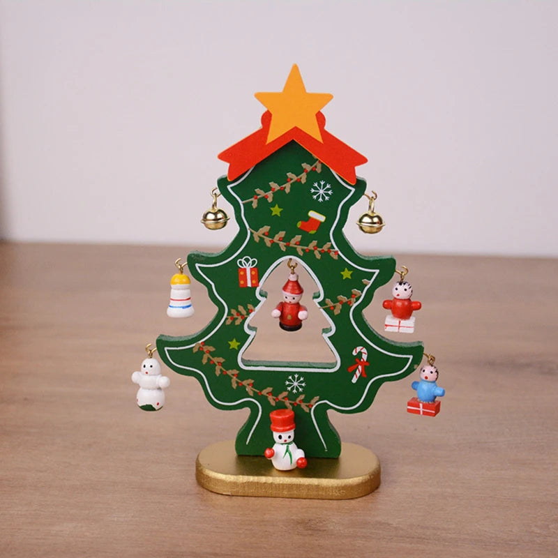 Christmas Tree Children's Handmade DIY Stereo Wooden Christmas Tree Scene Layout Christmas Decorations Ornaments Hot Econic Blanks