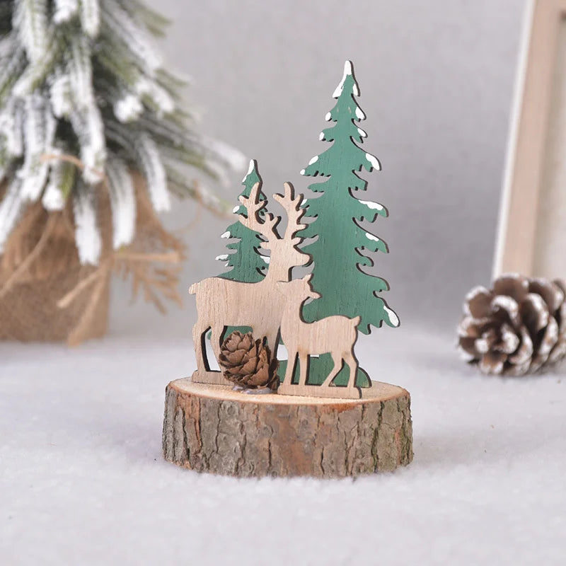 Christmas Tree Children's Handmade DIY Stereo Wooden Christmas Tree Scene Layout Christmas Decorations Ornaments Hot Econic Blanks