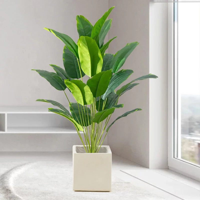 1pc Artificial Plants Large Tropical Palm Tree Fake Banana Plants Leaves Real Touch Plastic Monstera For Home Garden Party Decor Econic Blanks