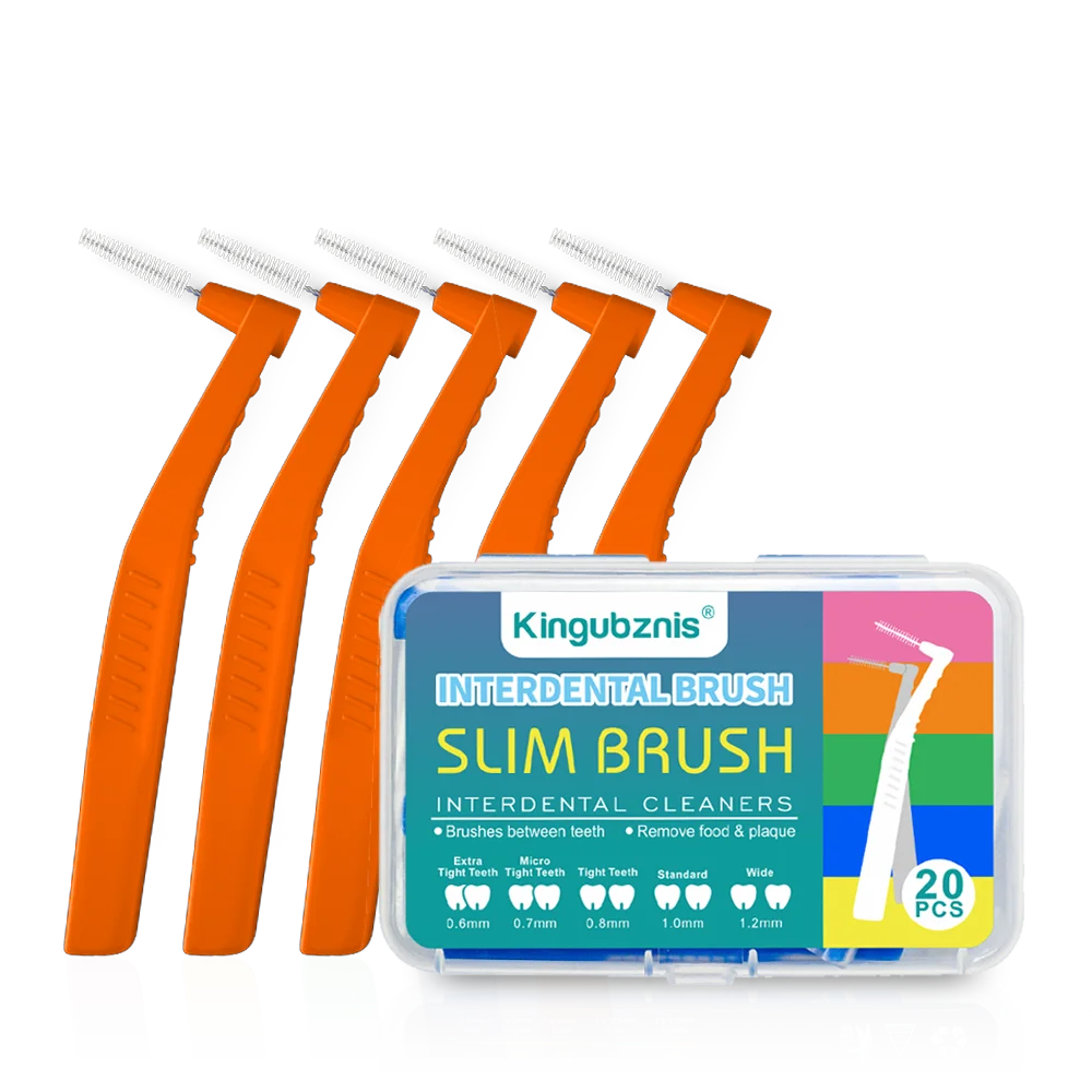 Kingubznis 20pcs  Interdental Brush For Dental Orthodontics Clean Between Teeth Cleaning Tools Soft Mini Brush With Dust Cover Econic Blanks