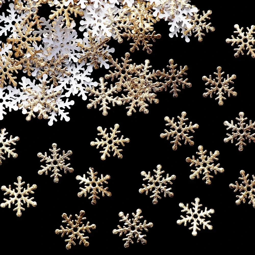 300pcs 2cm Christmas Snowflakes Confetti Xmas Tree Ornaments Christmas Decorations for Home Winter Party Cake Decor Supplies Econic Blanks