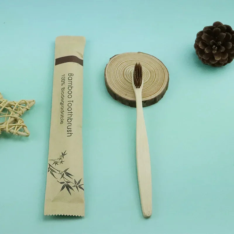 Natural Colorful Toothbrush Eco Soft Bristle Bamboo Toothbrush Bamboo Charcoal Vegan Tooth Dental Oral Care Plastic Free 10Pcs Econic Blanks