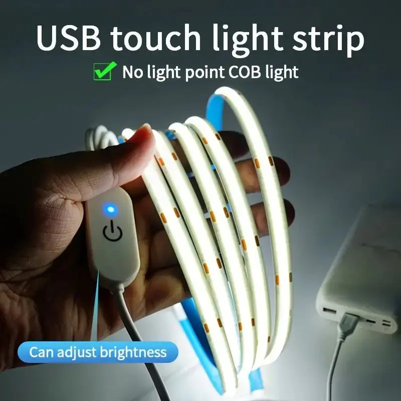 LED COB USB Strip Light – Touch Dimmer Flexible Indoor Lighting Econic Blanks