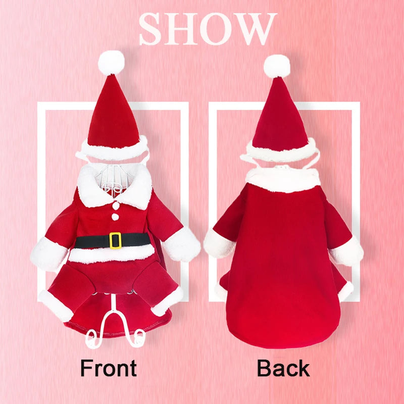 Christmas Dog Costume For Small Dogs Cat Funny Santa Claus Cosplay Clothes Puppy Jumpsuit Chihuahua Yorkshire Pet Supplies Party Econic Blanks