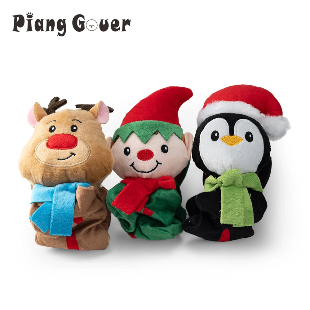 Christmas Elf Penguin Pet Squeaky Sound Toy Cute Animal Squeak Dog Toy Puppy Econic Blanks