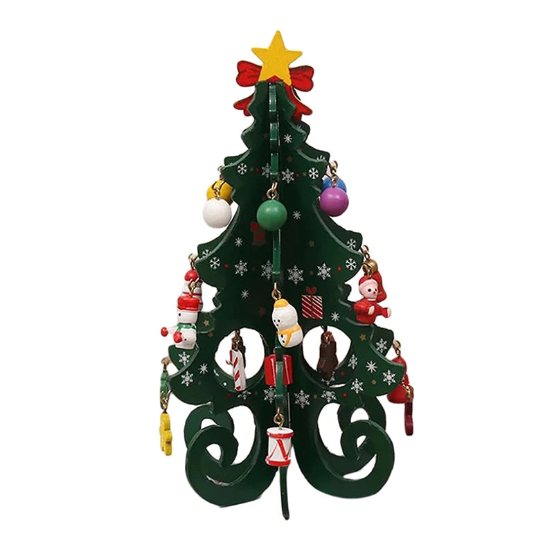 Christmas Tree Children's Handmade DIY Stereo Wooden Christmas Tree Scene Layout Christmas Decorations Ornaments Hot Econic Blanks