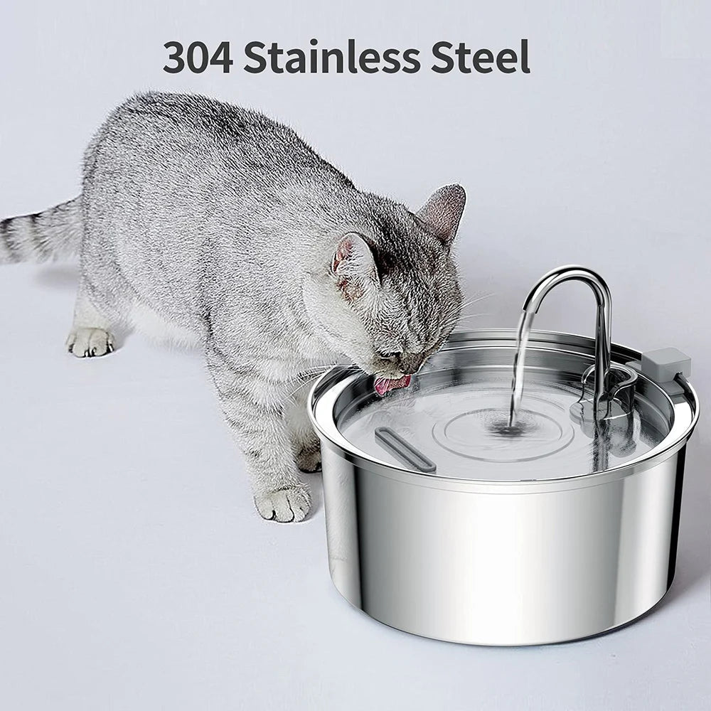 Stainless Steel Pet Water Feeder Cat Automatic Water Fountain USB Electric Mute for Cat Dog Filter Fountain Smart Drinking Bowl Econic Blanks