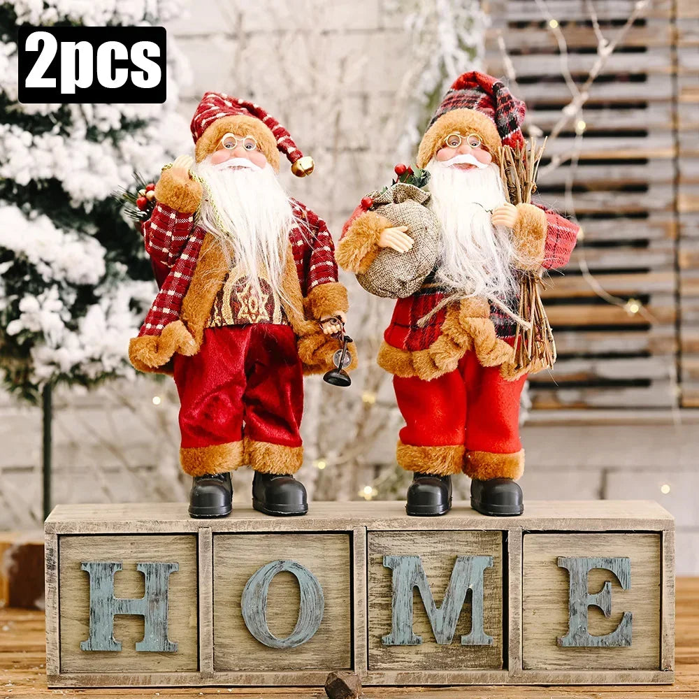 1~4PCS 2025 Christmas Decoration for Home Santa Claus Plush Doll 30cm Navidad Party Decor Xmas Ornaments New Year Gift Econic Blanks