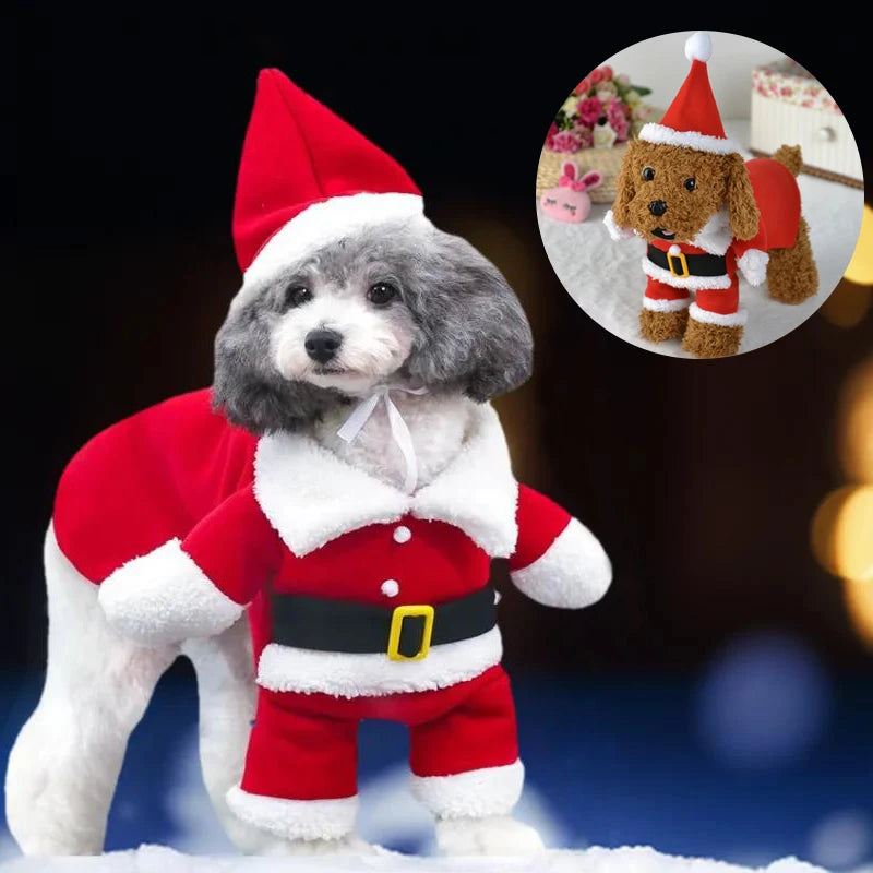 Christmas Dog Costume For Small Dogs Cat Funny Santa Claus Cosplay Clothes Puppy Jumpsuit Chihuahua Yorkshire Pet Supplies Party Econic Blanks