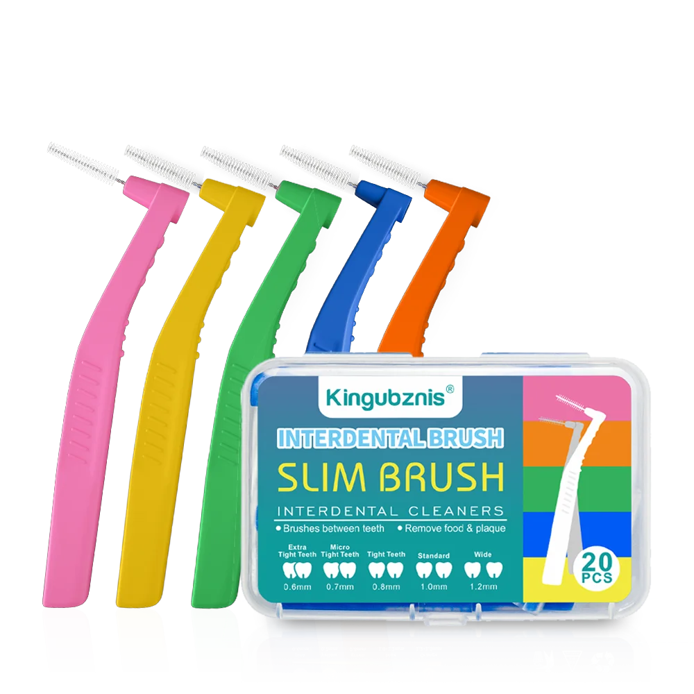 Kingubznis 20pcs  Interdental Brush For Dental Orthodontics Clean Between Teeth Cleaning Tools Soft Mini Brush With Dust Cover Econic Blanks