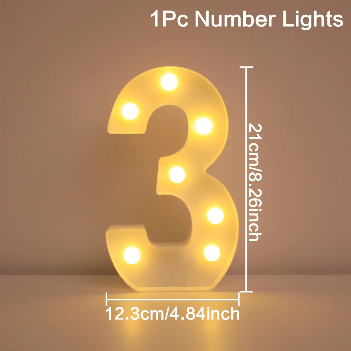 21cm Warm Light Up Mini Figure LED Night Lamp Number 0-9 Frame Digital Marquee Sign Wedding Birthday Christmas Decorations 2024 Econic Blanks