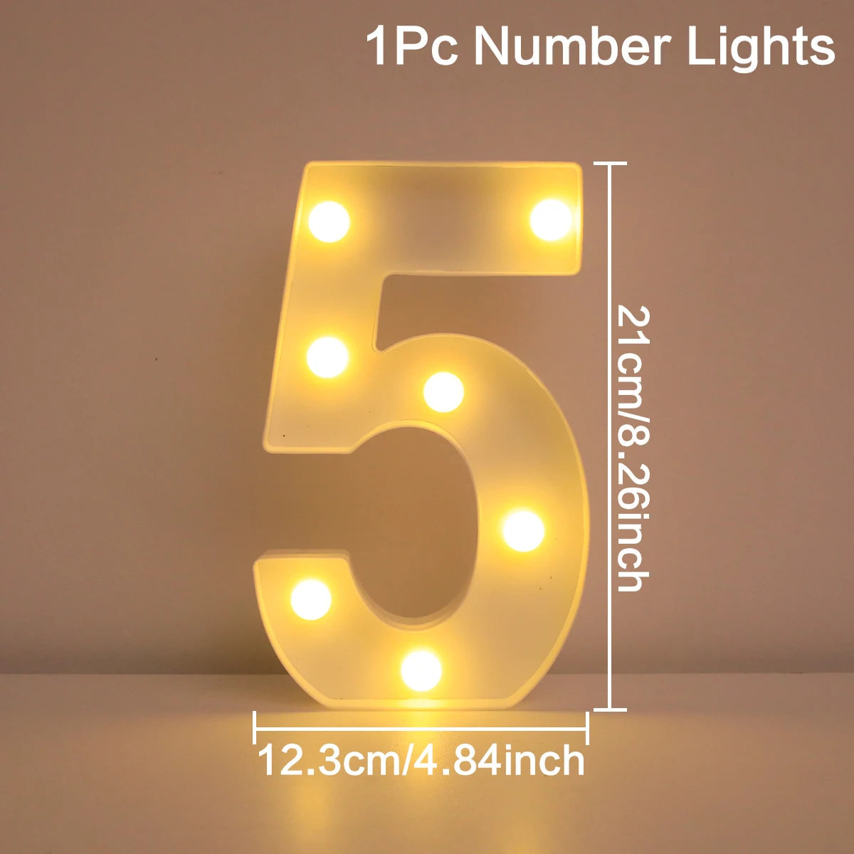 21cm Warm Light Up Mini Figure LED Night Lamp Number 0-9 Frame Digital Marquee Sign Wedding Birthday Christmas Decorations 2024 Econic Blanks