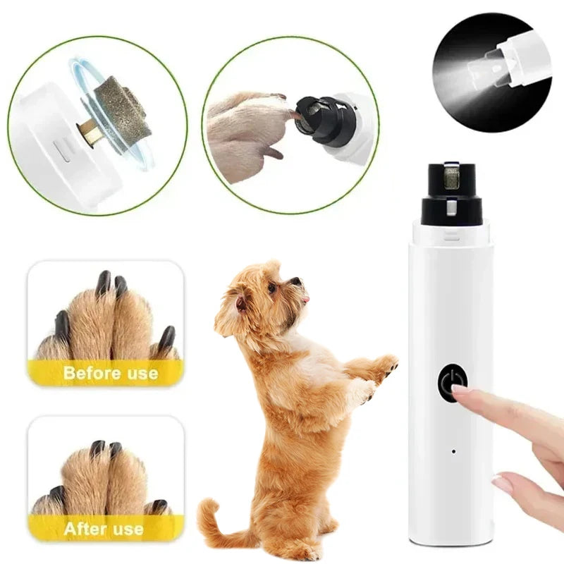 New Electric Pet Nail Grinder – USB Rechargeable LED Dog & Cat Clippers Econic Blanks