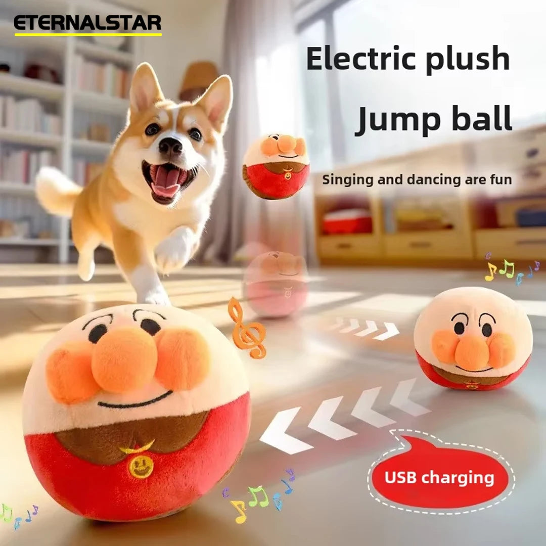 New Dog Toys Interactive Puzzle Electric Plush Jumping Ball USB Rechargeable Clown Cartoon Dog Training Toy Piggy Pet Product Econic Blanks