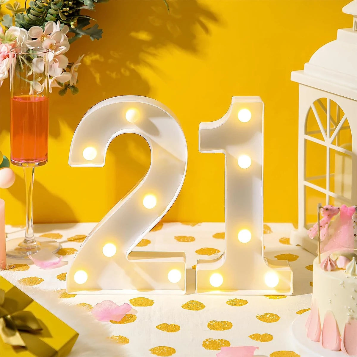 21cm Warm Light Up Mini Figure LED Night Lamp Number 0-9 Frame Digital Marquee Sign Wedding Birthday Christmas Decorations 2024 Econic Blanks