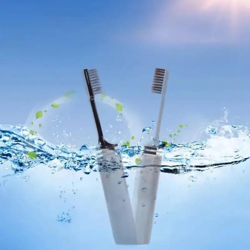 Portable Compact Charcoal Folding Toothbrush - Perfect for TravelCamping, and Hiking - Easy to Take and Efficient Teethbrush Econic Blanks