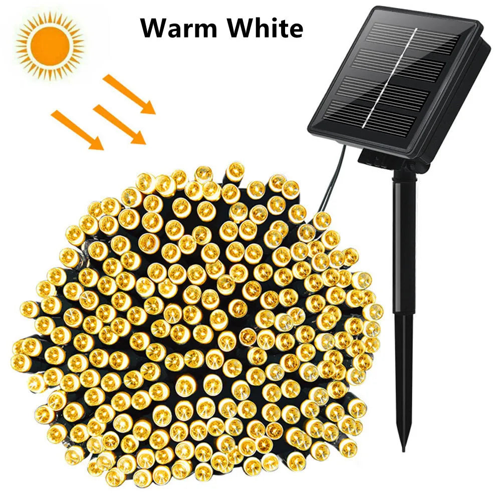 23-99ft LED Solar Light 50-300 Lights Outdoor Waterproof Fairy Garland Lights Christmas Party Halloween Decorations Solar Lights Econic Blanks