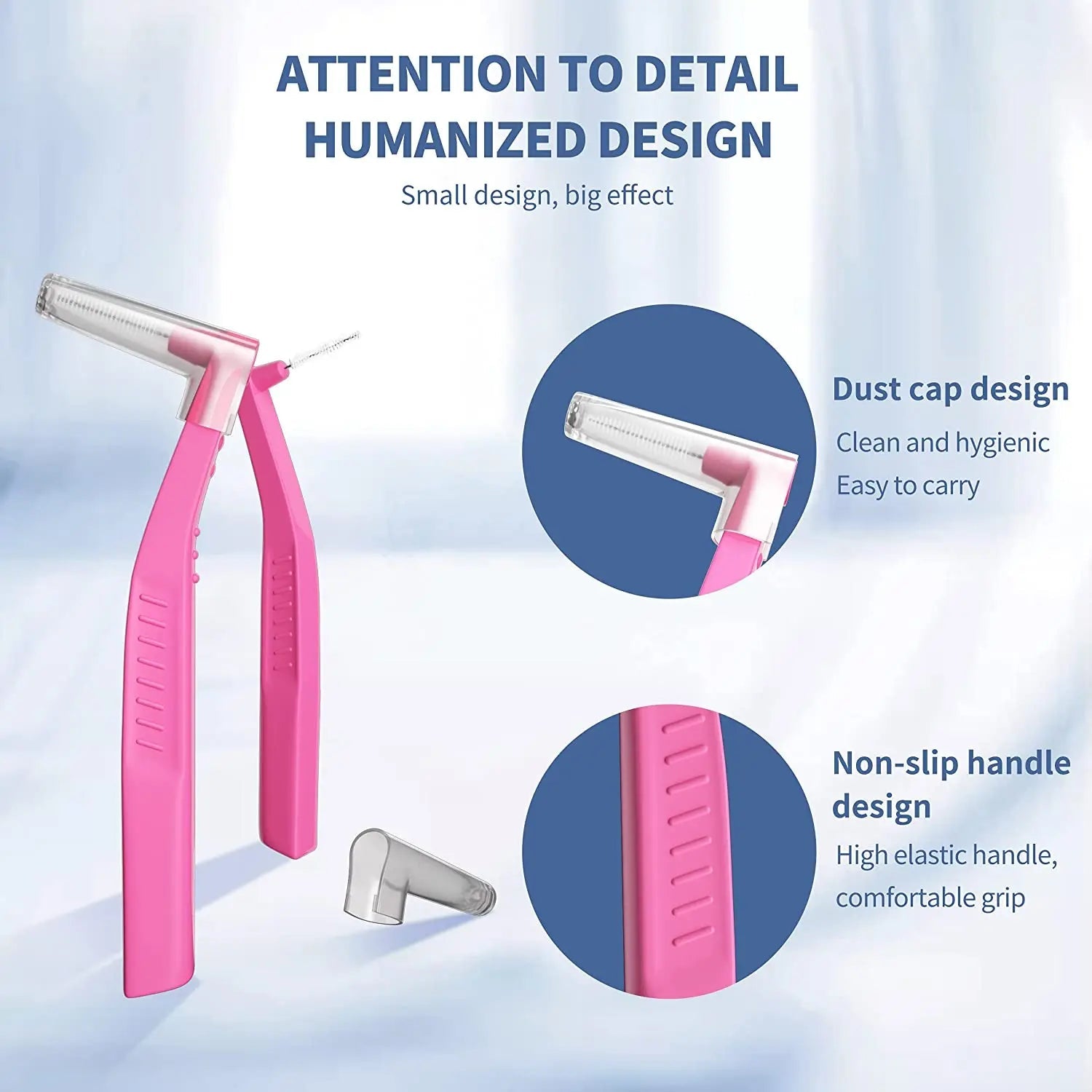 Kingubznis 20pcs  Interdental Brush For Dental Orthodontics Clean Between Teeth Cleaning Tools Soft Mini Brush With Dust Cover Econic Blanks