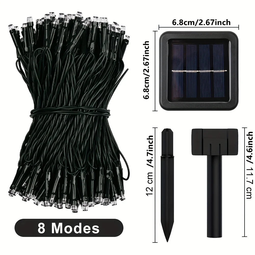 23-99ft LED Solar Light 50-300 Lights Outdoor Waterproof Fairy Garland Lights Christmas Party Halloween Decorations Solar Lights Econic Blanks
