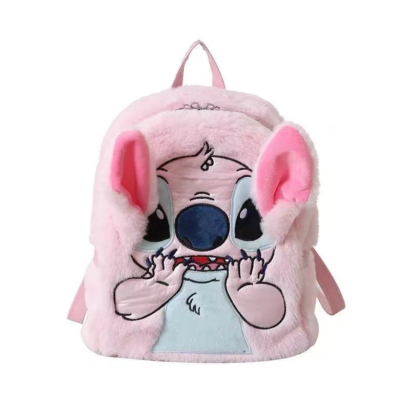 New Disney Plush Backpack Ins Japanese Blue Stitch Funny Cartoon Large-Capacity Student Backpack Kindergarten Bag Child Gift Econic Blanks
