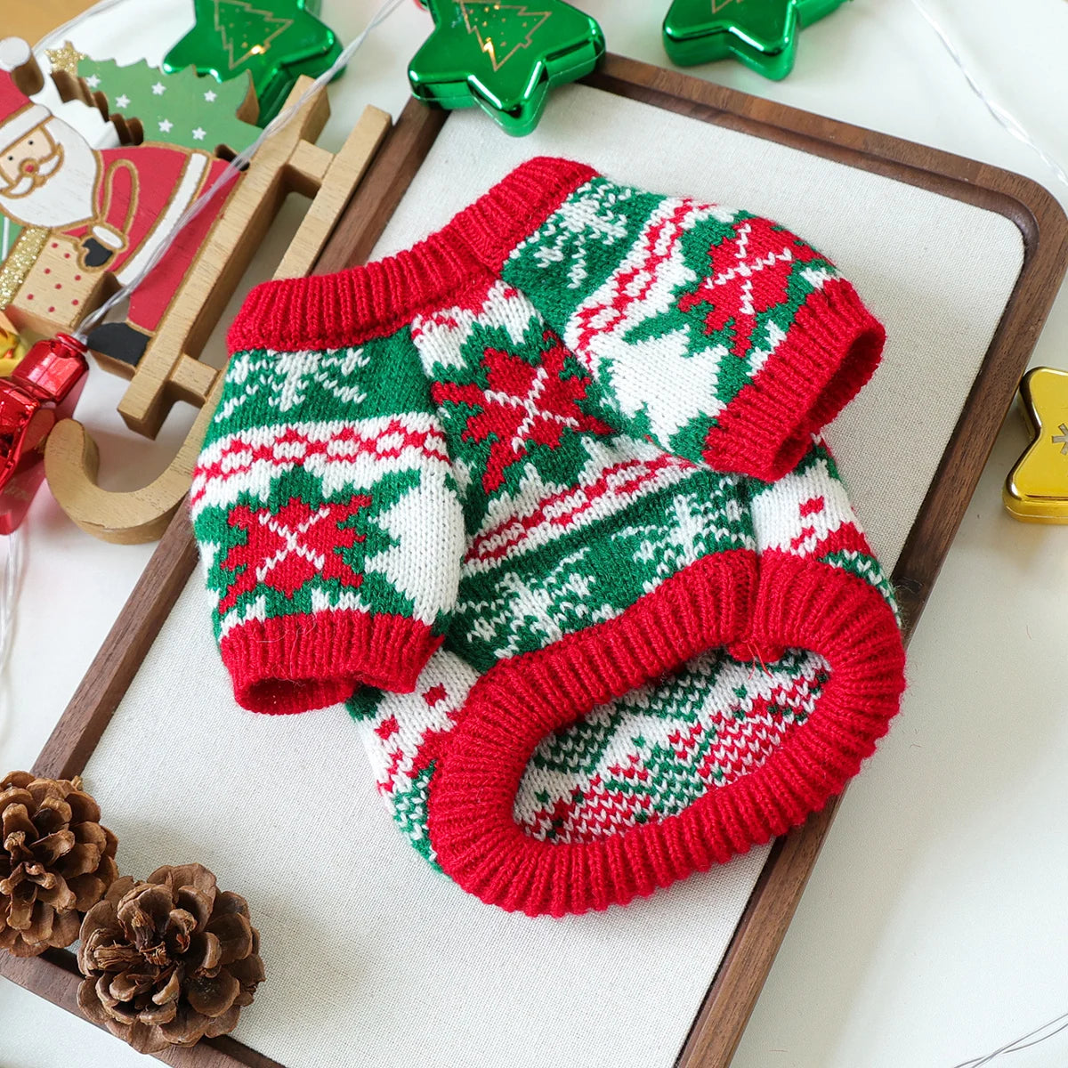 Pet Cute Christmas Rudolph Elk Sweater Dog Autumn and Winter Warm Thread Clothes Happy Cat Wear Clothes Econic Blanks