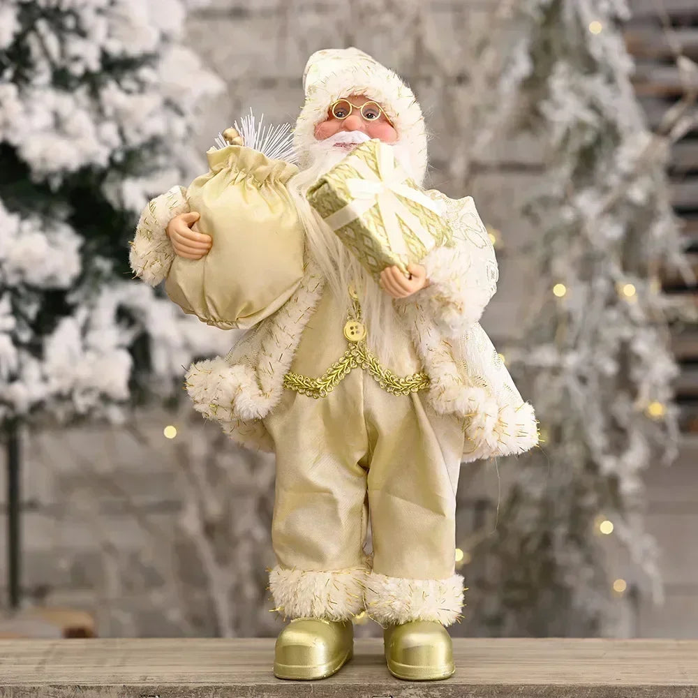 1~4PCS 2025 Christmas Decoration for Home Santa Claus Plush Doll 30cm Navidad Party Decor Xmas Ornaments New Year Gift Econic Blanks