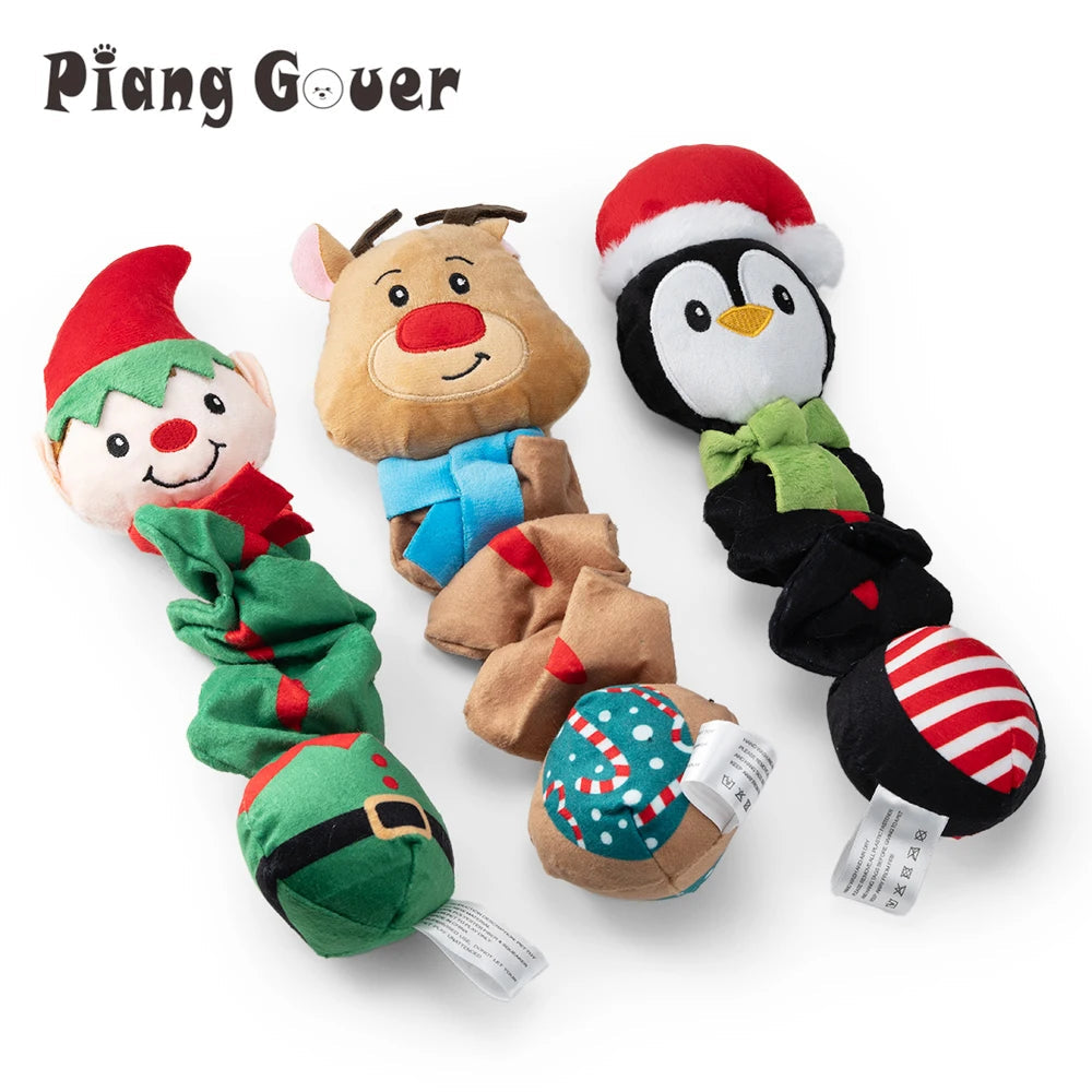 Christmas Elf Penguin Pet Squeaky Sound Toy Cute Animal Squeak Dog Toy Puppy Econic Blanks